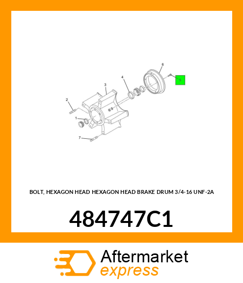 BOLT, HEXAGON HEAD HEXAGON HEAD BRAKE DRUM 3/4-16 UNF-2A 484747C1