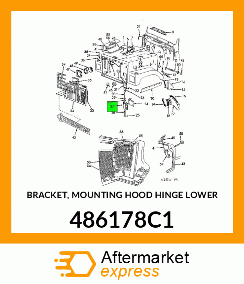 BRACKET, MOUNTING HOOD HINGE LOWER 486178C1