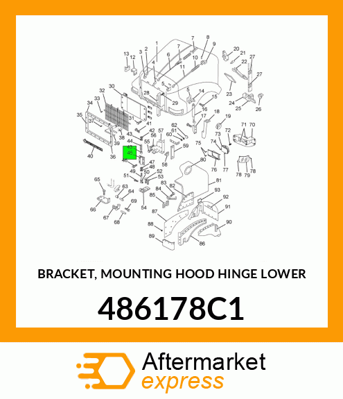 BRACKET, MOUNTING HOOD HINGE LOWER 486178C1