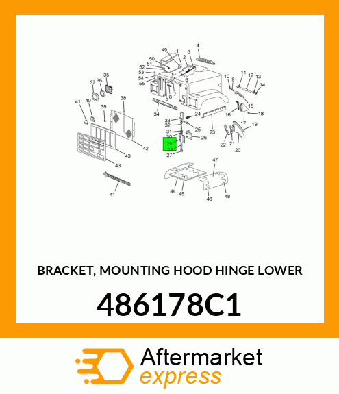 BRACKET, MOUNTING HOOD HINGE LOWER 486178C1