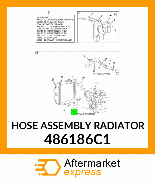 HOSE ASSEMBLY RADIATOR 486186C1