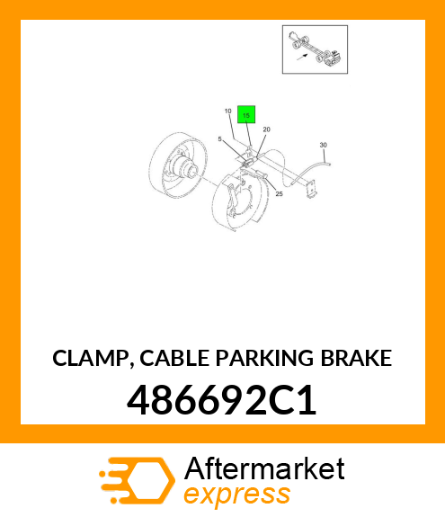 CLAMP, CABLE PARKING BRAKE 486692C1
