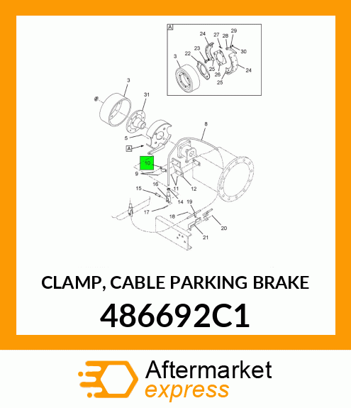 CLAMP, CABLE PARKING BRAKE 486692C1