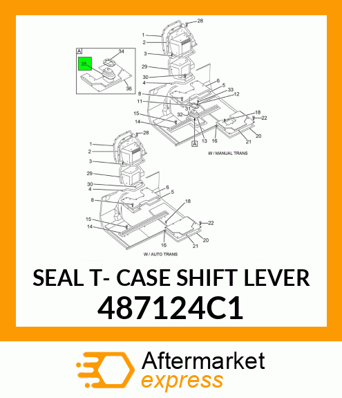 SEAL T- CASE SHIFT LEVER 487124C1