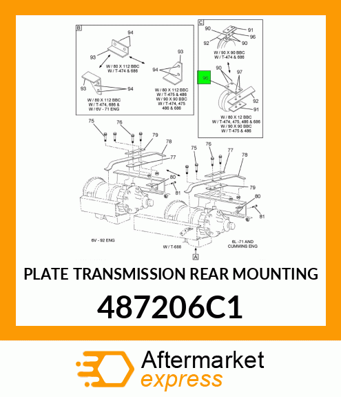 PLATE TRANSMISSION REAR MOUNTING 487206C1