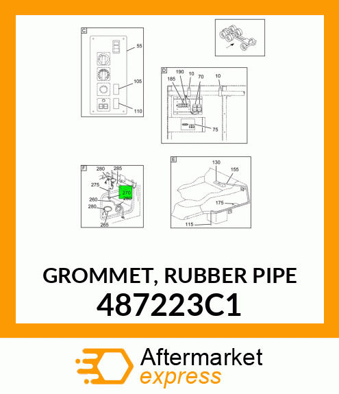 GROMMET, RUBBER PIPE 487223C1