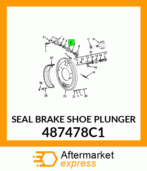 SEAL BRAKE SHOE PLUNGER 487478C1