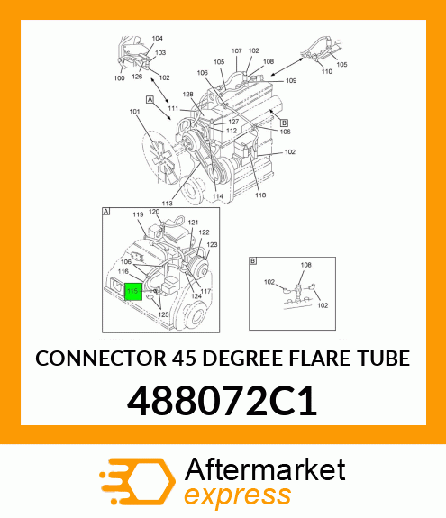 CONNECTOR 45 DEGREE FLARE TUBE 488072C1