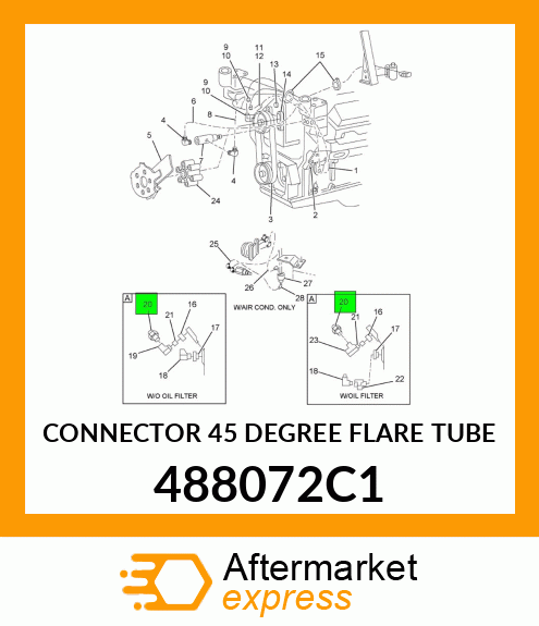 CONNECTOR 45 DEGREE FLARE TUBE 488072C1