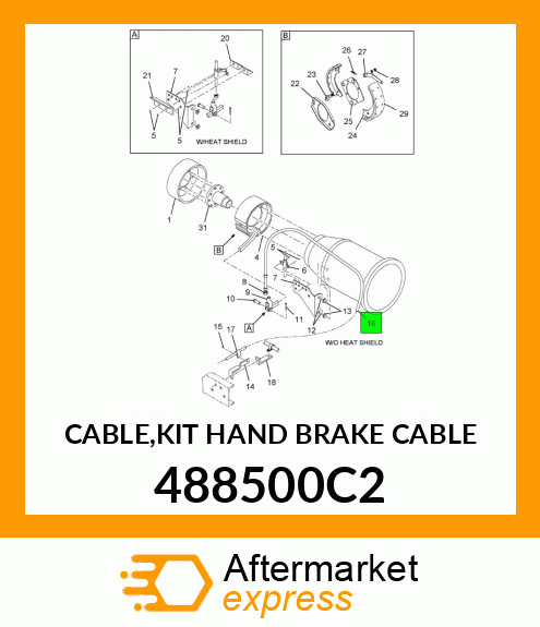 CABLE,KIT HAND BRAKE CABLE 488500C2