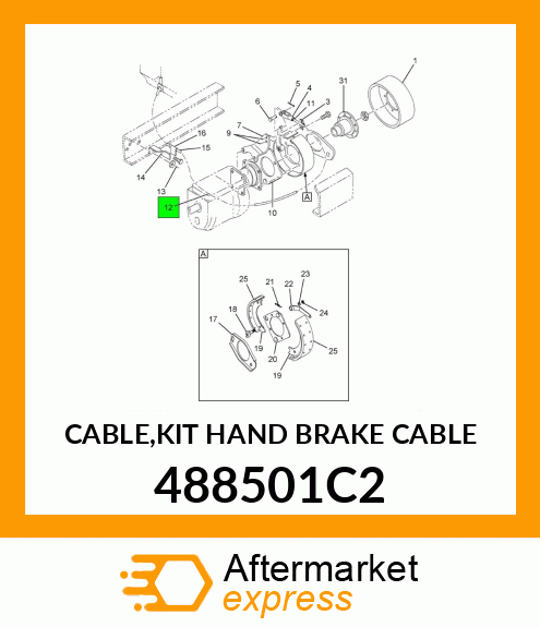 CABLE,KIT HAND BRAKE CABLE 488501C2