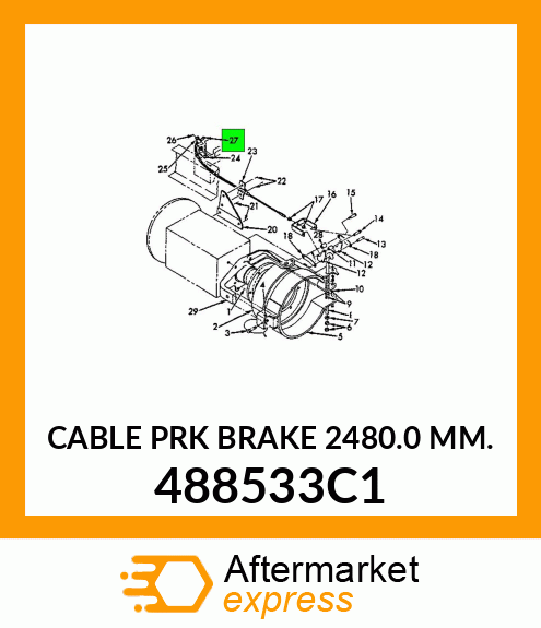 CABLE PRK BRAKE 2480.0 MM. 488533C1