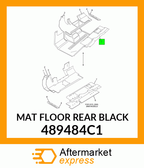 MAT FLOOR REAR BLACK 489484C1