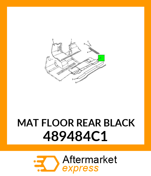 MAT FLOOR REAR BLACK 489484C1