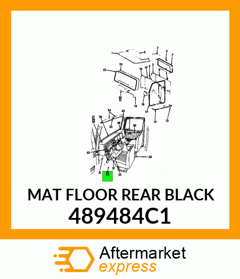 MAT FLOOR REAR BLACK 489484C1