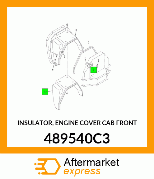 INSULATOR, ENGINE COVER CAB FRONT 489540C3