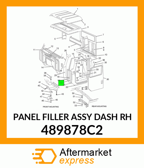 PANEL FILLER ASSY DASH RH 489878C2