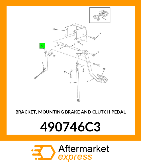 BRACKET, MOUNTING BRAKE AND CLUTCH PEDAL 490746C3