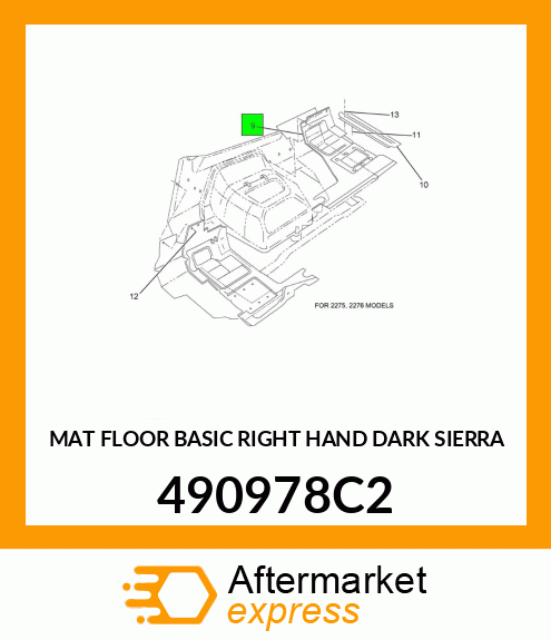 MAT FLOOR BASIC RIGHT HAND DARK SIERRA 490978C2
