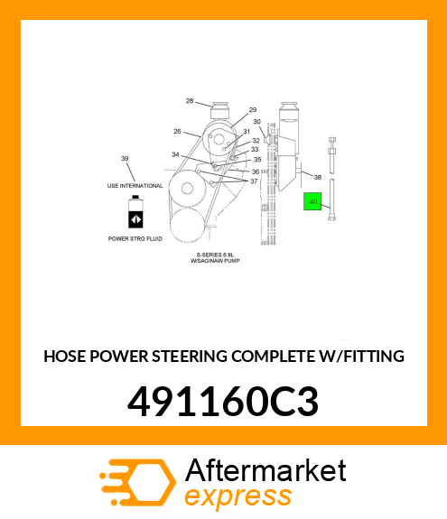 HOSE POWER STEERING COMPLETE W/FITTING 491160C3