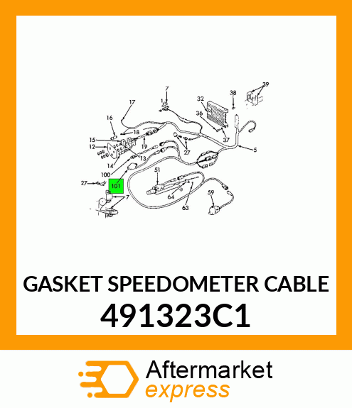 GASKET SPEEDOMETER CABLE 491323C1