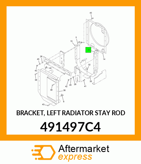 BRACKET, LEFT RADIATOR STAY ROD 491497C4