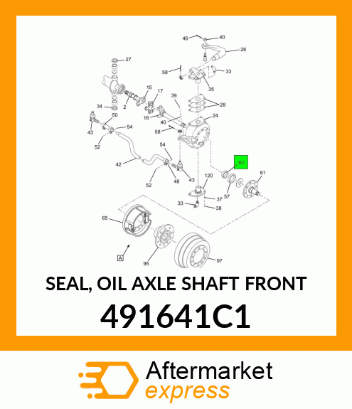 SEAL, OIL AXLE SHAFT FRONT 491641C1