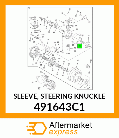 SLEEVE, STEERING KNUCKLE 491643C1