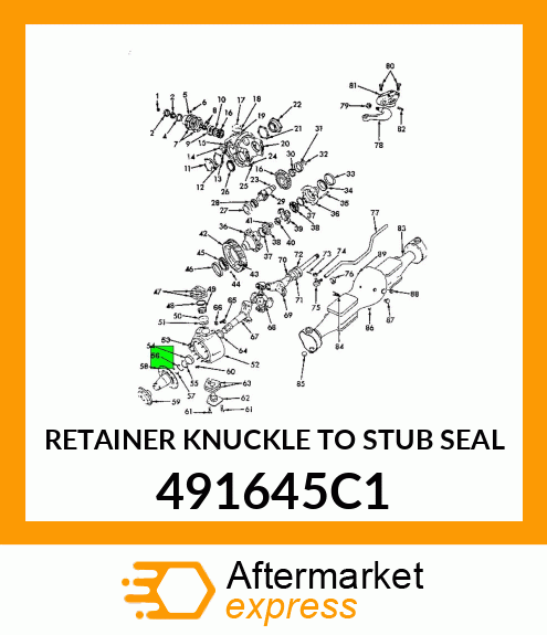 RETAINER KNUCKLE TO STUB SEAL 491645C1