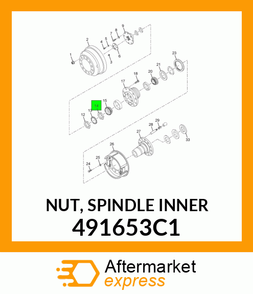 NUT, SPINDLE INNER 491653C1