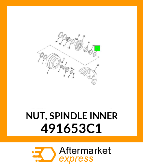 NUT, SPINDLE INNER 491653C1