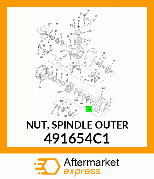 NUT, SPINDLE OUTER 491654C1