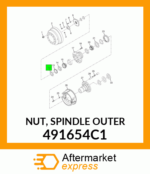 NUT, SPINDLE OUTER 491654C1