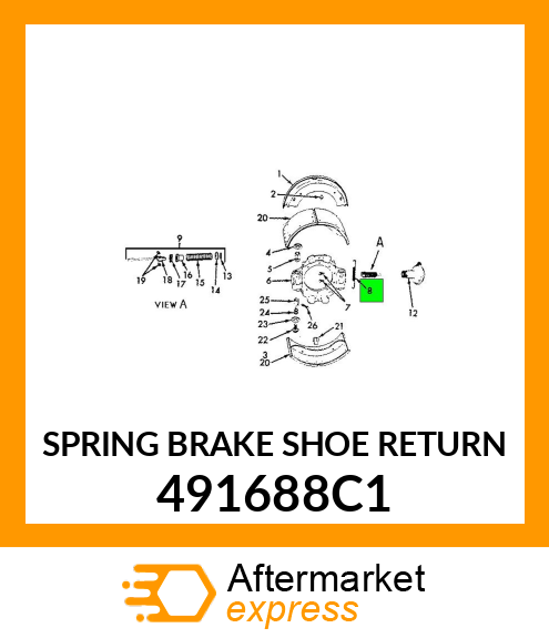 SPRING BRAKE SHOE RETURN 491688C1