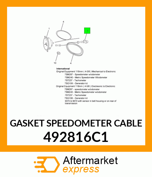 GASKET SPEEDOMETER CABLE 492816C1