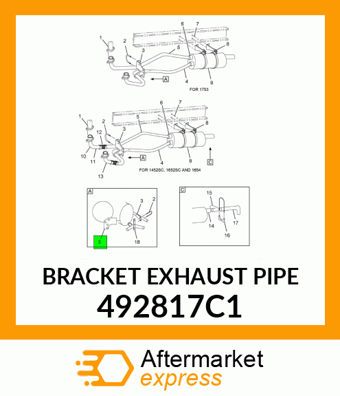 BRACKET EXHAUST PIPE 492817C1