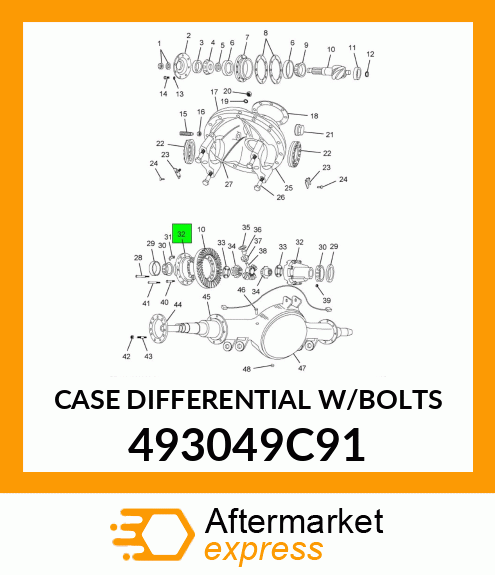 CASE DIFFERENTIAL W/BOLTS 493049C91