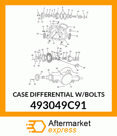 CASE DIFFERENTIAL W/BOLTS 493049C91