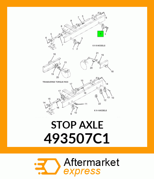 STOP AXLE 493507C1