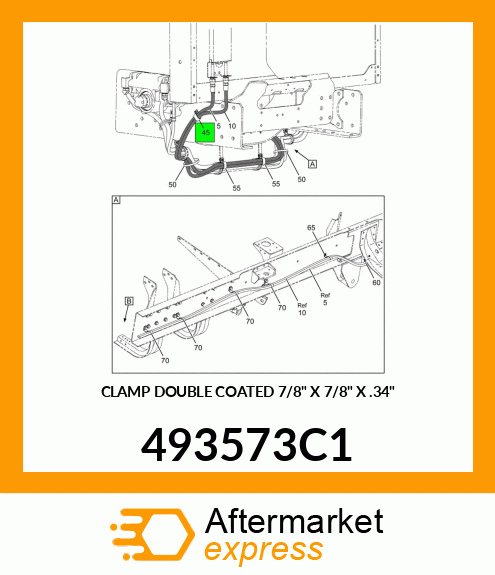 CLAMP DOUBLE COATED 7/8" X 7/8" X .34" 493573C1