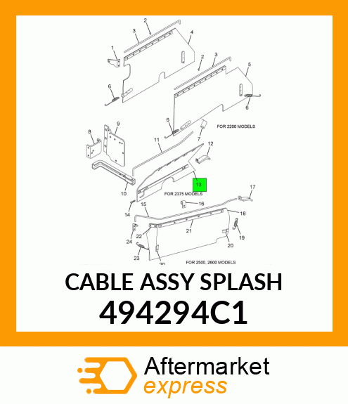 CABLE ASSY SPLASH 494294C1