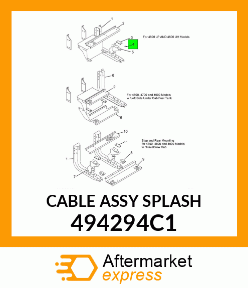 CABLE ASSY SPLASH 494294C1