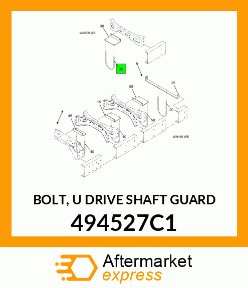 BOLT, "U" DRIVE SHAFT GUARD 494527C1
