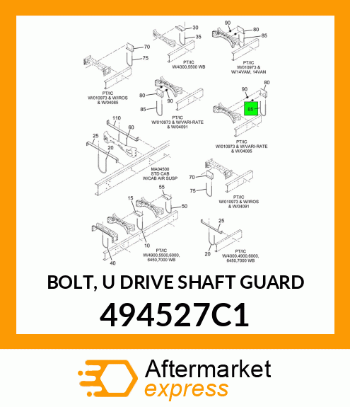 BOLT, "U" DRIVE SHAFT GUARD 494527C1