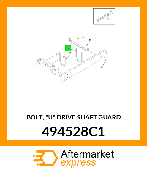 BOLT, "U" DRIVE SHAFT GUARD 494528C1