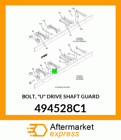 BOLT, "U" DRIVE SHAFT GUARD 494528C1