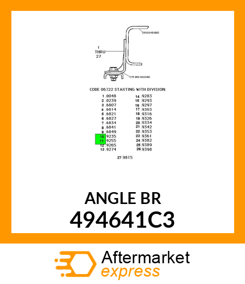 BRACKET CENTER BEARING 494641C3