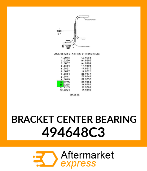 BRACKET CENTER BEARING 494648C3