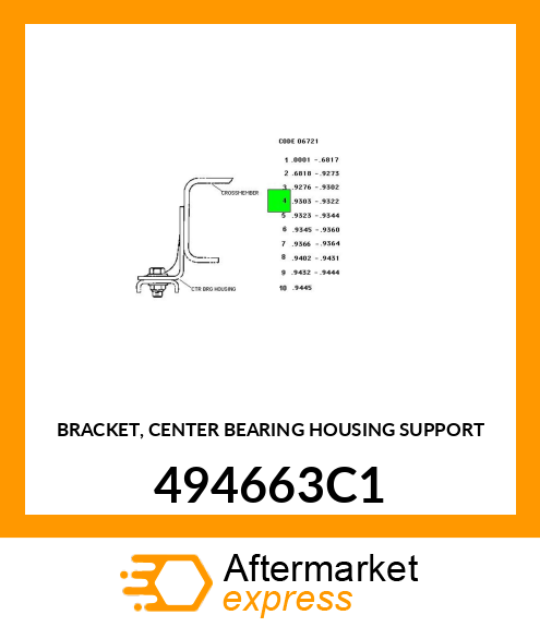 BRACKET, CENTER BEARING HOUSING SUPPORT 494663C1