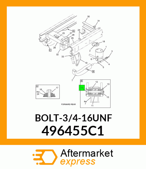 BOLT-3/4-16UNF 496455C1